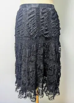 新品 ZIN KATO ジンカトウ レーススカート ブラック 42サイズ