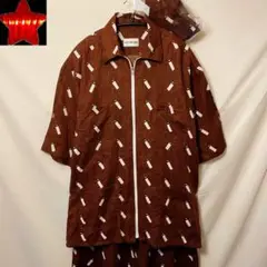 【COTTON PAN】セットアップ 半袖シャツ 3点セット ブラウン 茶色