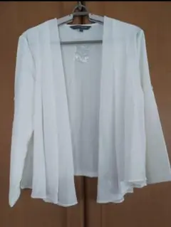 【超美品】LAURA ASHLEY ローラアシュレイ シアーカーデガン Lサイズ