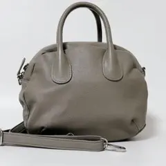 【極美品】beardsley ラウンドミニボストン　ショルダーバッグ　グレー
