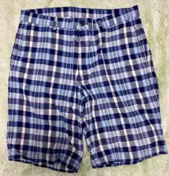 ユニクロ　ショートパンツ　Lサイズ　ブルーチェック