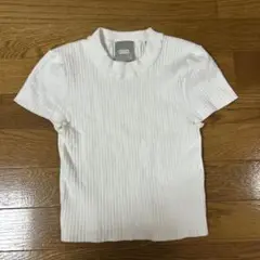 KITH ホワイト リブ編み 半袖Tシャツ