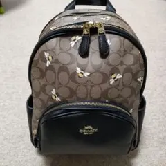 COACH 蜂刺繍 レザーバックパック