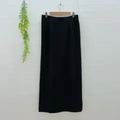 【ジュンアシダ】 ロングスカート シルク 絹 （L） フォーマル ブラック 上品