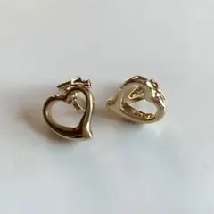 オープン　ハートイヤリング　ゴールド