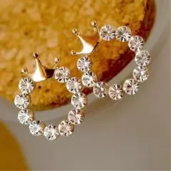 【商品20】クラウンラインストーンピアス