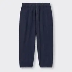 GU【M】女性にもおすすめ ウエストゴム ユニセックス 紺／デニムバルーンパンツ