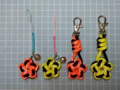 【４個セット】パラコード＊ストラップ＊キーホルダー＊ハンドメイド【反射材入り】