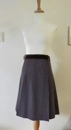 美品 フランス製 セリーヌ ウールスカート プリーツスカート