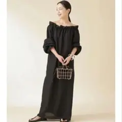 Plage プラージュ Linen ドレス　ワンピース レディース ブラック