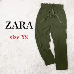ZARA レディース ストレッチ入りスリムテックサルエルパンツ XS カーキ