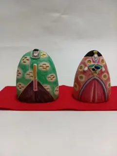 日展作家　北岡秀雄作　北秀窯　伝之雛　茜　立雛　雛人形　共箱　N　5927 日展作家 北岡秀雄作 北秀窯 伝之雛 茜 立雛 雛人形 共箱 N 5927
