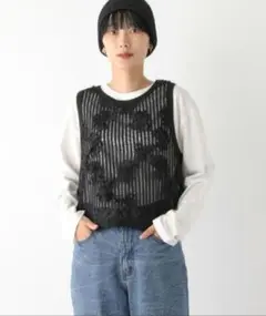 美品★LEPSIM 　フラワーレーシーベスト