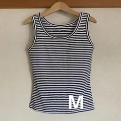 レシピアルマリオ　ストライプ ノースリーブタンクトップ M