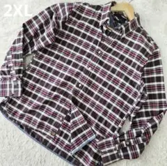 【美品】トミーヒルフィガー トップス 長袖シャツ ボタンダウン 2XL メンズ