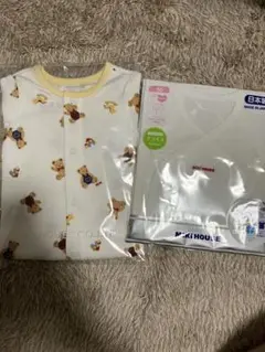 【新品未使用】ミキハウス MIKIHOUSE ベアプレオール ロンパース　短肌着