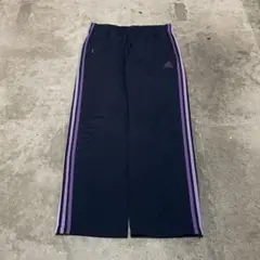 00s アディダス バギー トラックパンツ 極太 紫ライン mode y2k