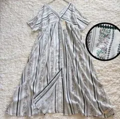 新品 タグ付き✨ 総柄 マキシ丈ワンピース 羽織り ゆるふわ