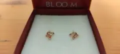 美品BLOOMダイヤモンド K10ピンクゴールドハートピアス ブルーム
