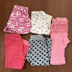 女の子90サイズ レギンス・パンツ5枚セット