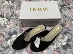 DURASデュラス♡ミュールサンダル　靴　新品未使用　黒　スエード