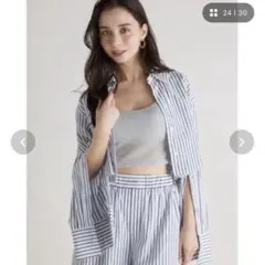 【美品】2WAYショートシャツトップス