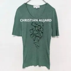 CHRISTIAN AUJARD/半袖 フリルニット/リネン/3174