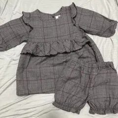 e baby チェック柄ワンピースとショートパンツセット