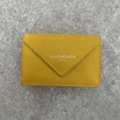 BALENCIAGA/バレンシアガ ペーパーミニウォレット ミニ財布 イエロー