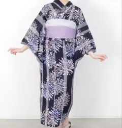 【白帯なし】セパレート浴衣 コットン兵児帯