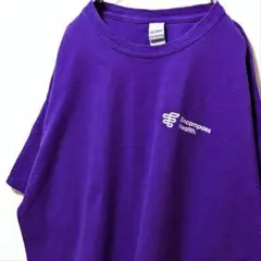 ギルダン エンコンパスヘルス ロゴ Tシャツ パープル 紫 XL 古着