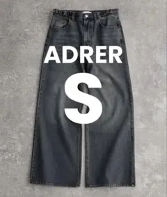 ADRER ヴィンテージサイドベルトフレアデニムスラックス ブルー S