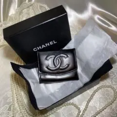 【美品】 CHANEL シャネル パテントレザー コンパクトウォレット