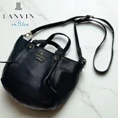 LANVIN ショルダーバッグ ハンドバッグ 2way ジャード レザー 黒