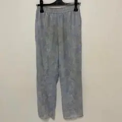 美品★アースミュージックアンドエコロジー★ワイドパンツF青迷彩　カジュアル