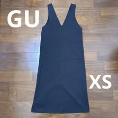GU 黒 Vネック ロングワンピース XSサイズ