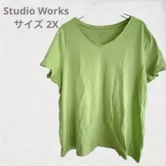 Studio Works the studio tee 2X ライムグリーン