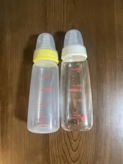 Pigeon スリムタイプ哺乳瓶 200ml 2本セット　プラスチックとガラス