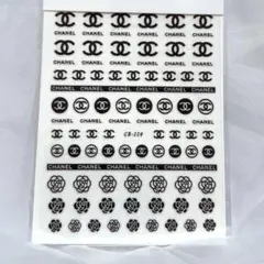 01CHANELネイルデカール シールドブラック