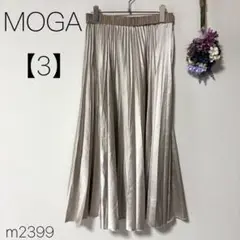 モガ シャイニーサテンプリーツスカート ロング 光沢 ウエストゴム 【3】L