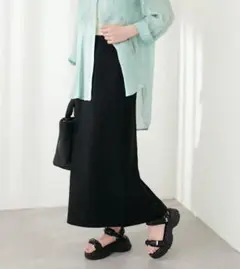 natural couture【mamamo】ウエスト調節ゴム付スカート