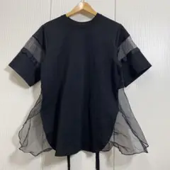 美品 Lui's ルイス オーガンジードッキングシアースリーブトップス
