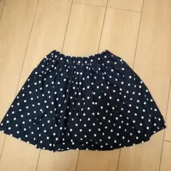 グローバルワーク　白水玉模様スカート　インナーパンツ付　 XXL130〜140