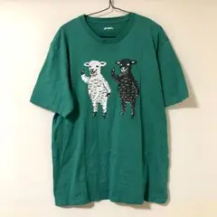 グラニフ ラムチョップフレンズ Tシャツ Lサイズ graniph 羊 グリーン