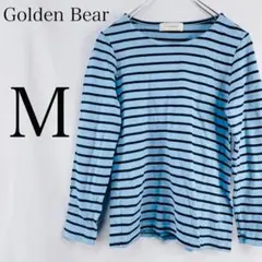 ☆ゴールデンベア☆レディース ボーダー Tシャツ 長袖 薄手 水色 Mサイズ