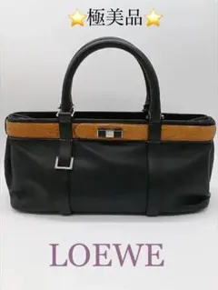 極美品 *LOEWE ロエベ* レザー ハンドバック 黒