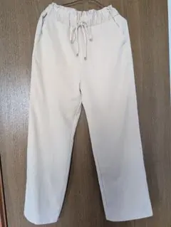 GUサテンドローストリングイージーストレートパンツ