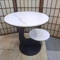 【福岡市近郊限定】大理石調 丸型デザインテーブル 【配送料込み】