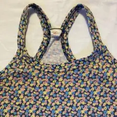 ✨美品 ハートマーケット(サイズM) 花柄タンクトップ くすみブルー