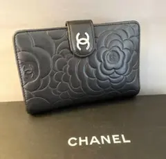✨美品✨ シャネル カメリア 二つ折り財布 ココマーク レザー